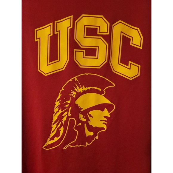 USC University of Southern California Size L Red Gray Athletic T-Shirt READ - Picture 2 of 5